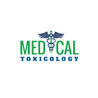 Medical Toxicology logo featuring a caduceus symbol with green and blue text, representing expertise in toxicology and healthcare innovation.