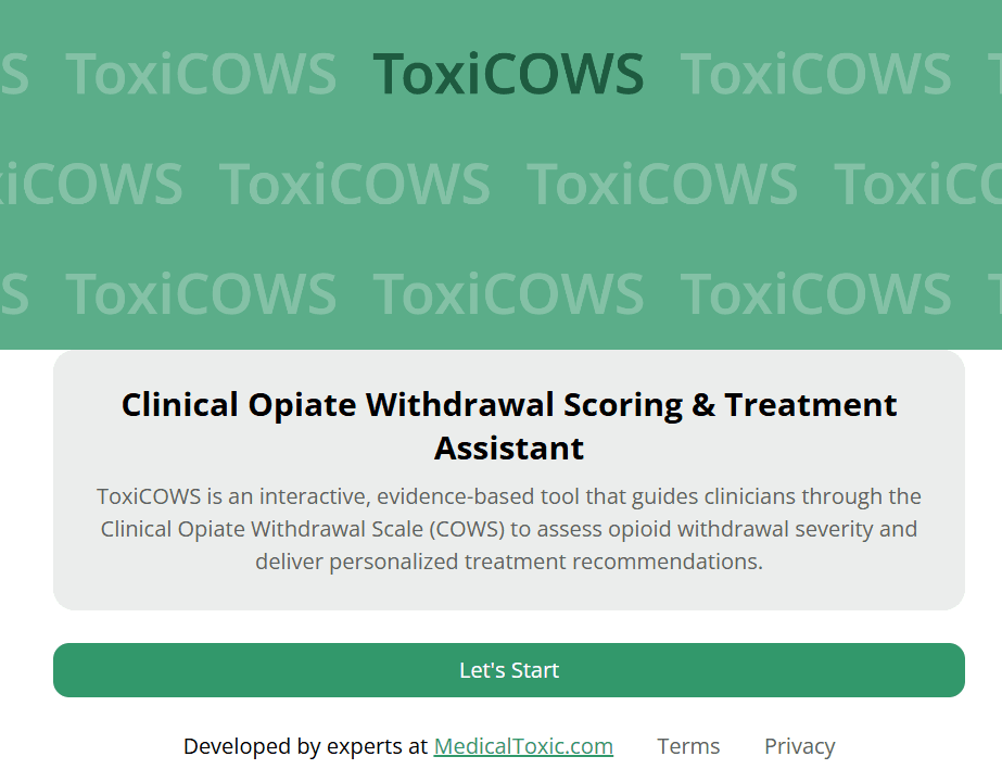 ToxiCOWS: Instant Clinical Opioid Withdrawal Scoring (COWS)