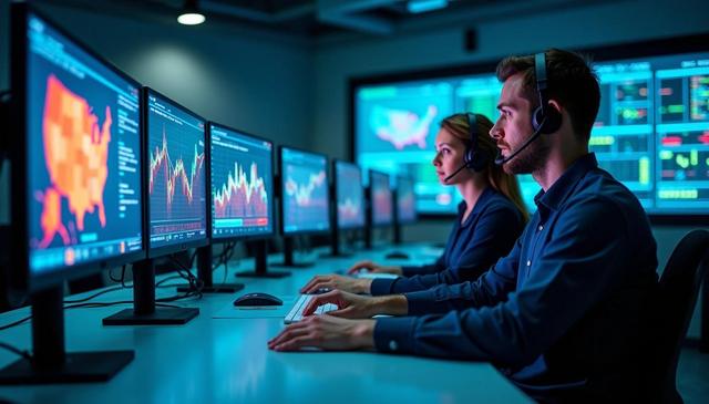 Poison specialists monitoring National Poison Data System dashboards, identifying hidden patterns and early warning signals of toxic exposures across the United States.