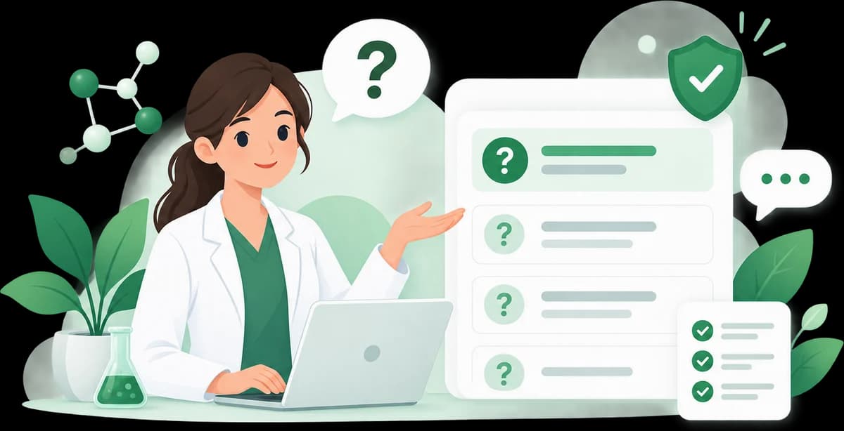 A toxicology specialist presenting a list of answered questions