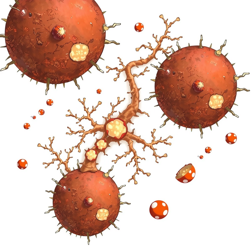 Illustration representing Clostridium botulinum bacteria, highlighting its cellular structure and toxin-producing capabilities, related to a study on botulinum poisoning and genomic analysis